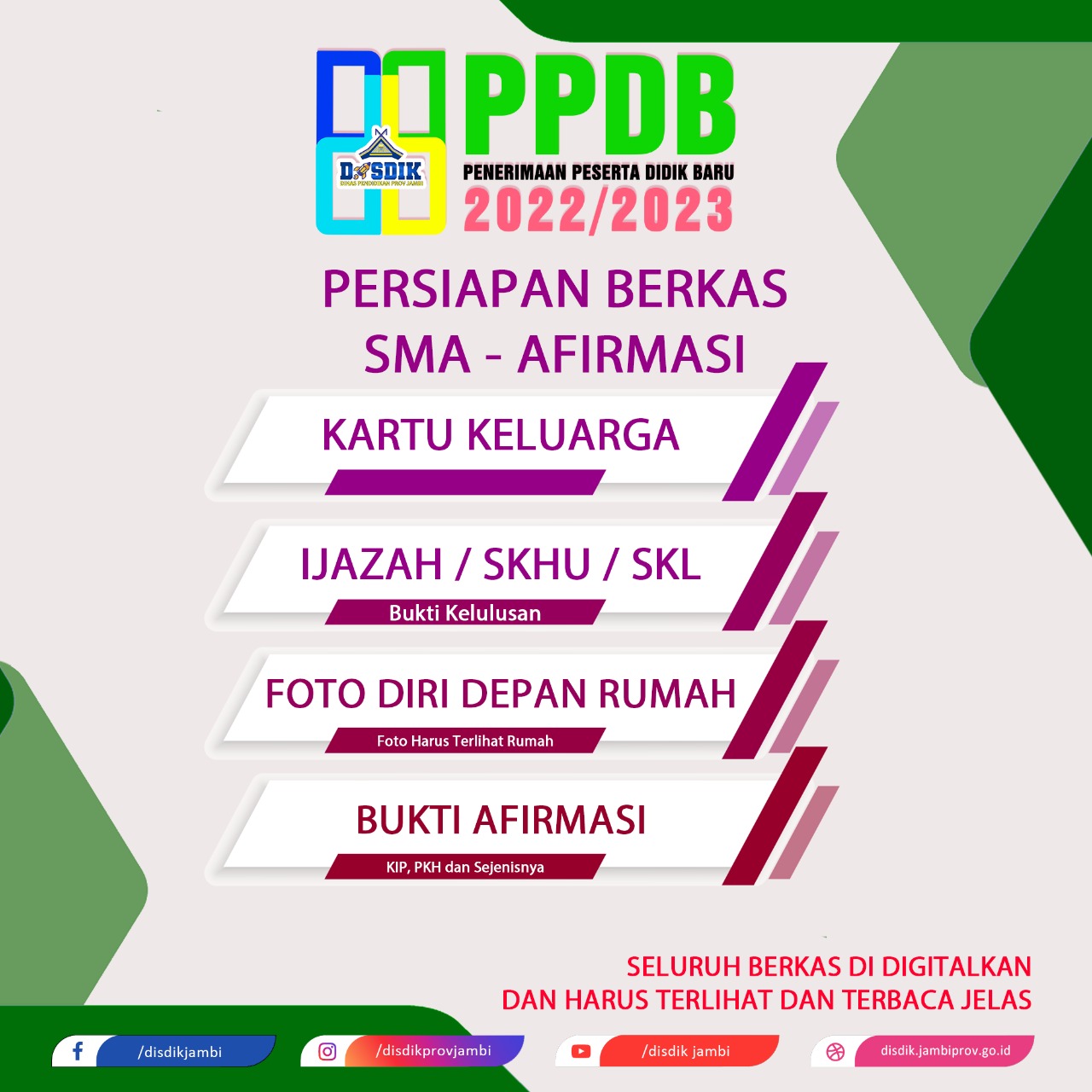 Persyaratan Jenjang SMA Afirmasi